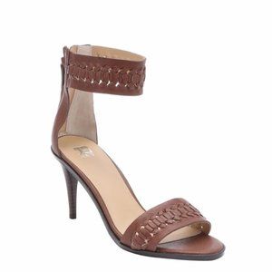 Joes Jeans PERFECT camel brown braided ankle strap heels open toe size 9